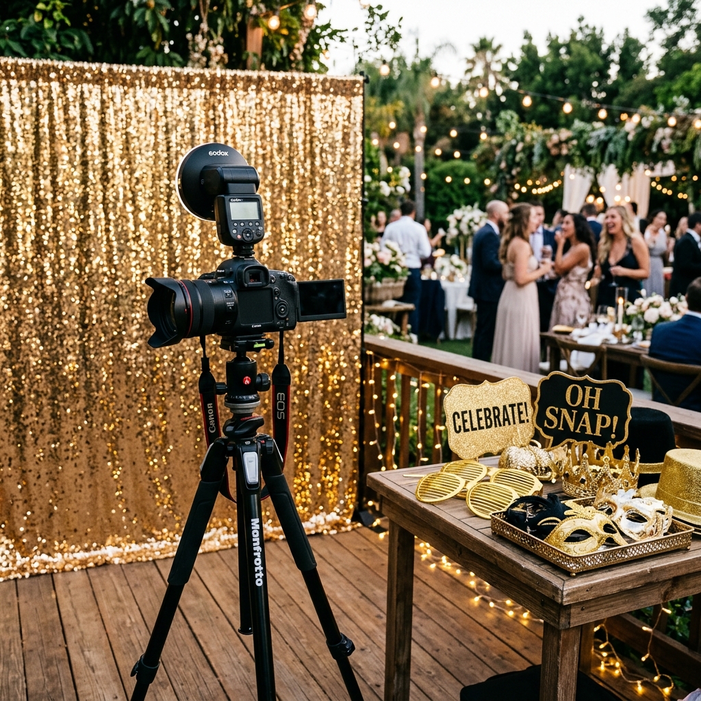 Open-air Selfie Station iPad photo booth with digital sharing